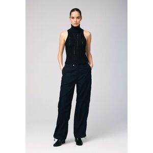 DION LEE Black Wide Leg Dance Casual Parachute Pants Trousers   Women's Size 2